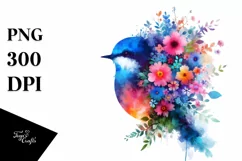 Flower Bird Abstract | Watercolor Clipart Product Image 3