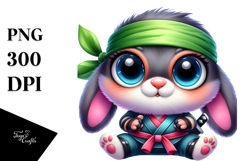 Cute Goofy Bunny Ninja Product Image 1