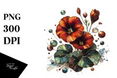 Stained Nasturtium | Sublimation | Clipart Product Image 3