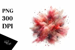 Colorful Redish Watercolor Particles Glitery | Clipart Product Image 1