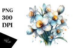 Watercolor Splash Glossy Narcissus | Sublimation | Clipart Product Image 3
