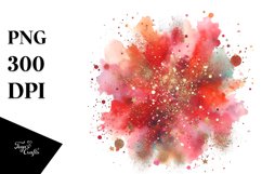 Colorful Redish Watercolor Particles Glitery | Clipart Product Image 3