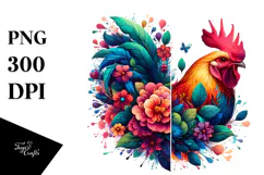 Abstract Vibrant Watercolor Chicken, 20 oz Tumbler Product Image 1