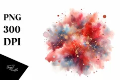 Colorful Redish Watercolor Particles Glitery | Clipart Product Image 3