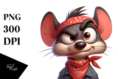 Whimsical Mouse with Bandana PNG Product Image 1