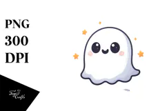 Cute Funny Ghost, Digital Painting PNG Product Image 1