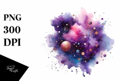 Colorful Purple Watercolor Background | Clipart Product Image 1