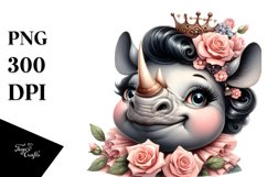 Detailed Rhino Smiling | Sublimation | Clipart Product Image 1