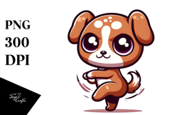 Cartoony Puppy with Party Hat PNG Product Image 1