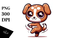 Cartoony Puppy with Party Hat PNG Product Image 1