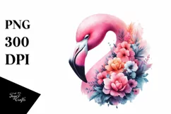 Flower Flamingo Abstract | Watercolor Clipart Product Image 3