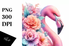 Flower Flamingo Abstract | Watercolor Clipart Product Image 1