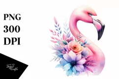 Flower Flamingo Abstract | Watercolor Clipart Product Image 3