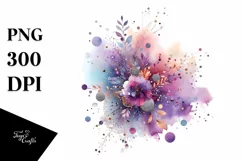 Colorful Purple Watercolor Background | Clipart Product Image 1