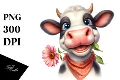 Cow Enthusiastic Cow Portrait with Large Goofy Smile | Product Image 1