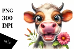 Cow Enthusiastic Cow Portrait with Large Goofy Smile | Product Image 1