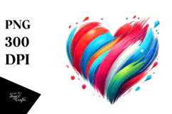 Simple Paintbrush Style Heart, PNG Product Image 1