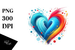 Simple Paintbrush Style Heart, PNG Product Image 1
