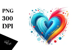 Simple Paintbrush Style Heart, PNG Product Image 1