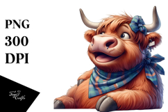 Goofy Cow with Bandana, Transparent PNG Product Image 1