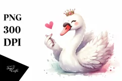 Boho Swan in Watercolor | Sublimation | Clipart Product Image 3
