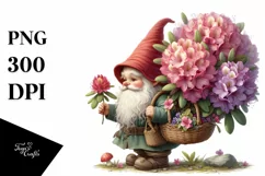 Digital Painting of Gnome with Rhododendron Bouquet Product Image 3