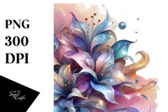 Abstract Pastel Lobelia with Metallic Inserts | Clipart Product Image 1