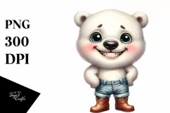 Polar Bear Big Eyes Standing Up Human Like Cowboy Boots Product Image 3