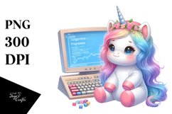 Cute Baby Unicorn Equipped for Programmer | Sublimation | Product Image 3