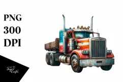 Detailed Truck USA Colors On White Background Product Image 1