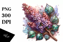 Detailed Wooden Stained Lilac Clipart Product Image 1