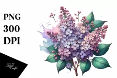 Detailed Wooden Stained Lilac Clipart Product Image 1