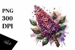 Detailed Wooden Stained Lilac Clipart Product Image 1
