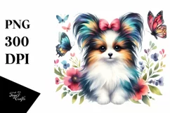 Cute Vibrant Papillon Watercolor | Sublimation | Clipart Product Image 1