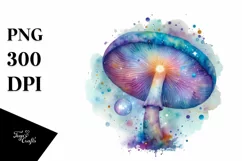 Colorful Watercolor Mushroom Splash | Clipart Product Image 3