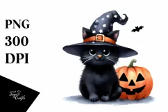 Funny Halloween Black Cat PNG Product Image 3