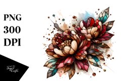 Stained Peonies | Clipart Product Image 1