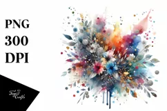 Colorful Watercolor Splash | Sublimation | Clipart Product Image 1