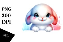 Colorful Baby Bunny with Big Eyes | Sublimation | Clipart Product Image 1