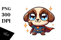 Cute Cartoon with Sparkling Eyes, Transparent PNG Product Image 1