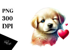 Colorful Puppy Winking PNG Product Image 1