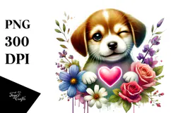 Whimsical Winking Puppy, Transparent PNG Product Image 1