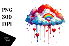 Colorful Blood and Hearts Cloud PNG Product Image 1