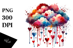 Colorful Cloud with Blood and Hearts PNG Product Image 1