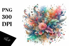 Colorful Watercolor Splash | Sublimation | Clipart Product Image 1