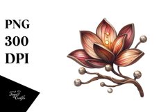 Wooden Stained Gardenia | Summer Clipart Product Image 3