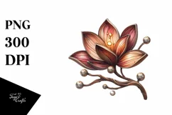 Wooden Stained Gardenia | Summer Clipart Product Image 3