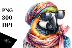 Vibrant Macaw Silk Scarf | Sublimation | Clipart Product Image 3