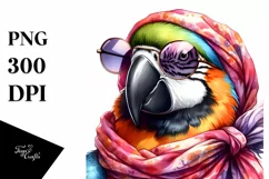 Vibrant Macaw Silk Scarf | Sublimation | Clipart Product Image 1