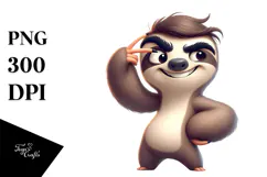 Playful Sloth with Mischievous Grin PNG Product Image 1